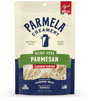 Plant-Based Parmesan product bag Shreds