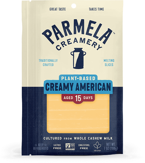Plant-based Creamy American Sliced Cheese product bag