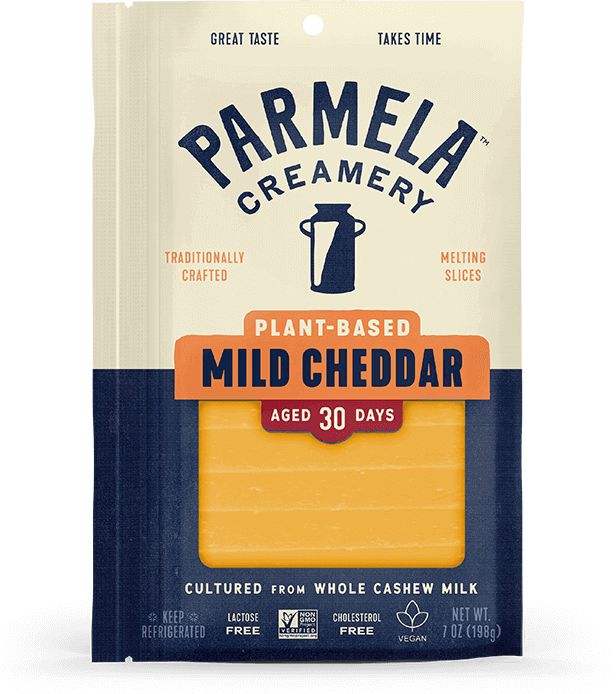 Plant-based Mild Cheddar Sliced Cheese product bag