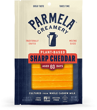 Plant-Based Sharp Cheddar Slices product bag